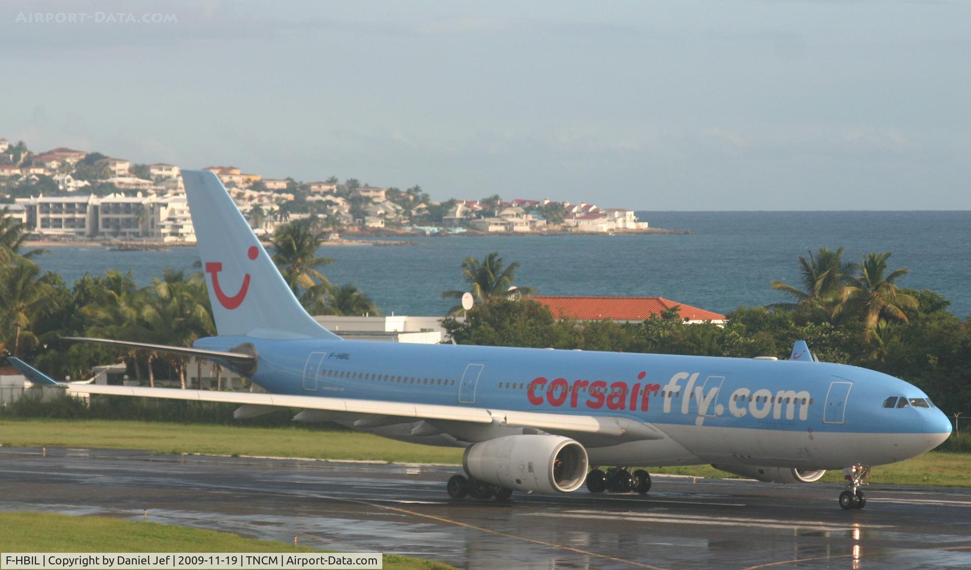 F-HBIL, 2000 Airbus A330-243 C/N 320, Close up of corsair back tracking runway 28