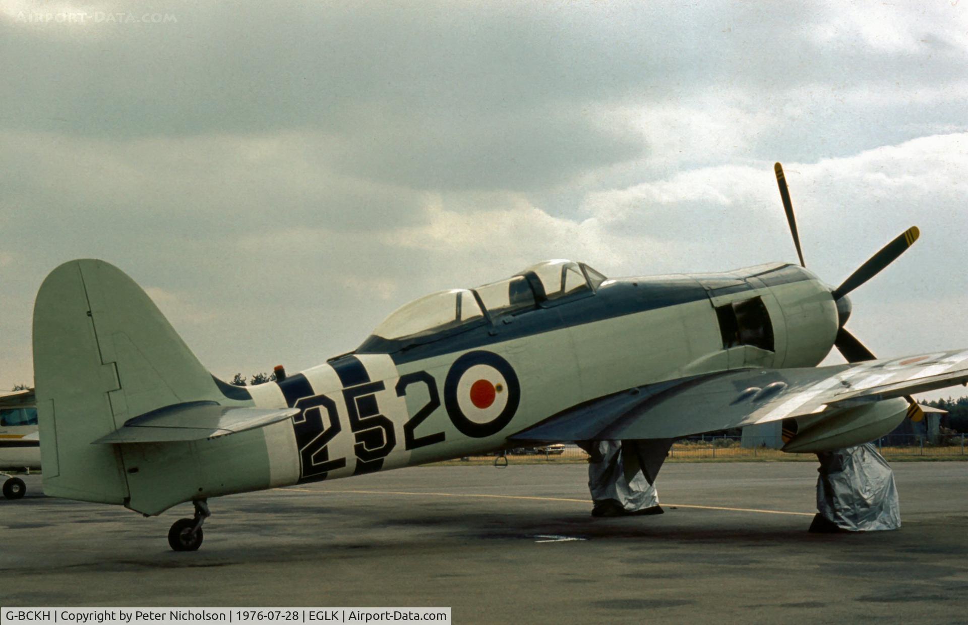 G-BCKH, Hawker Sea Fury T.20 C/N ES.8502, Doug Arnold's Sea Fury at Blackbushe in the Summer of 1976.