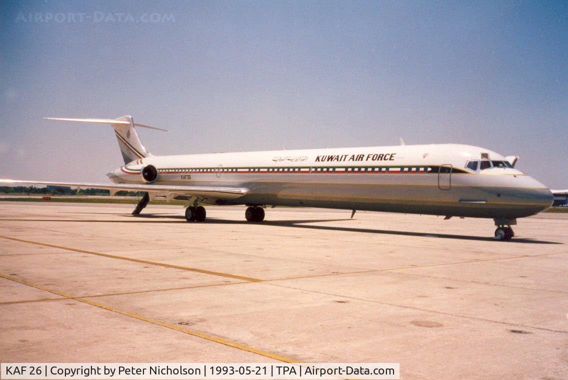 KAF 26, 1992 McDonnell Douglas MD-83 (DC-9-83) C/N 49809, Kuwaiti Air Force MD-83 as seen at Tampa in May 1993.
