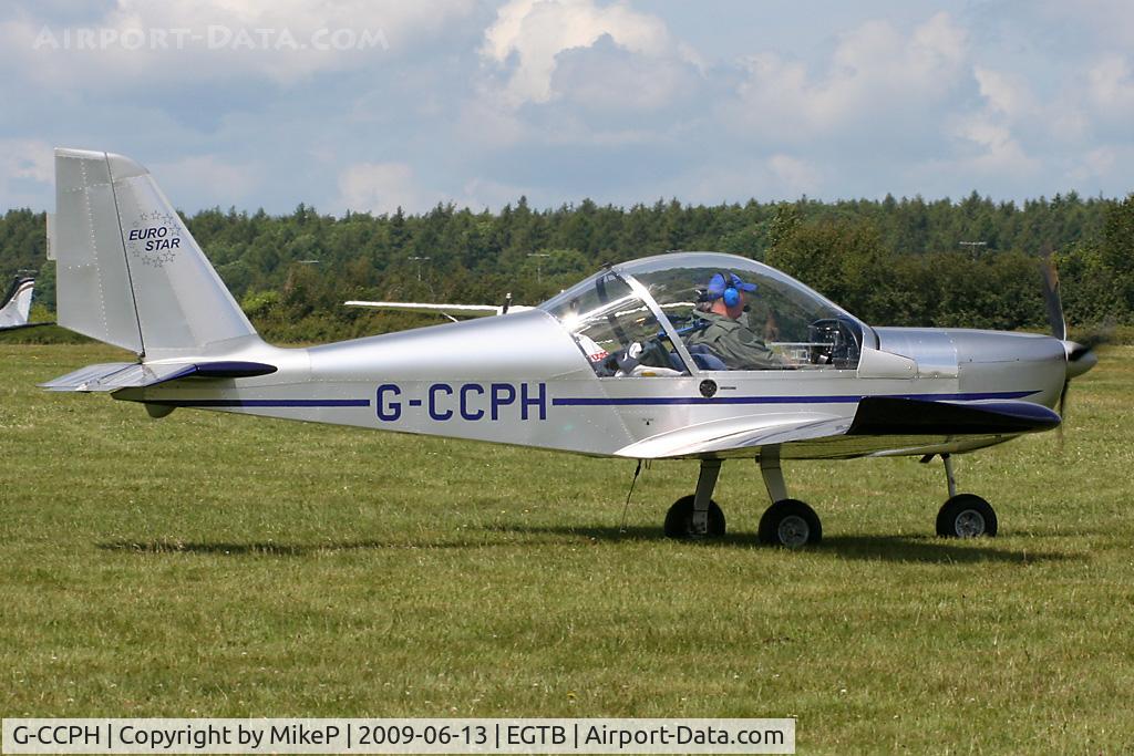 G-CCPH, 2003 Aerotechnik EV-97 TeamEurostar UK C/N 1814, Visitor departing Aero Expo 2009.