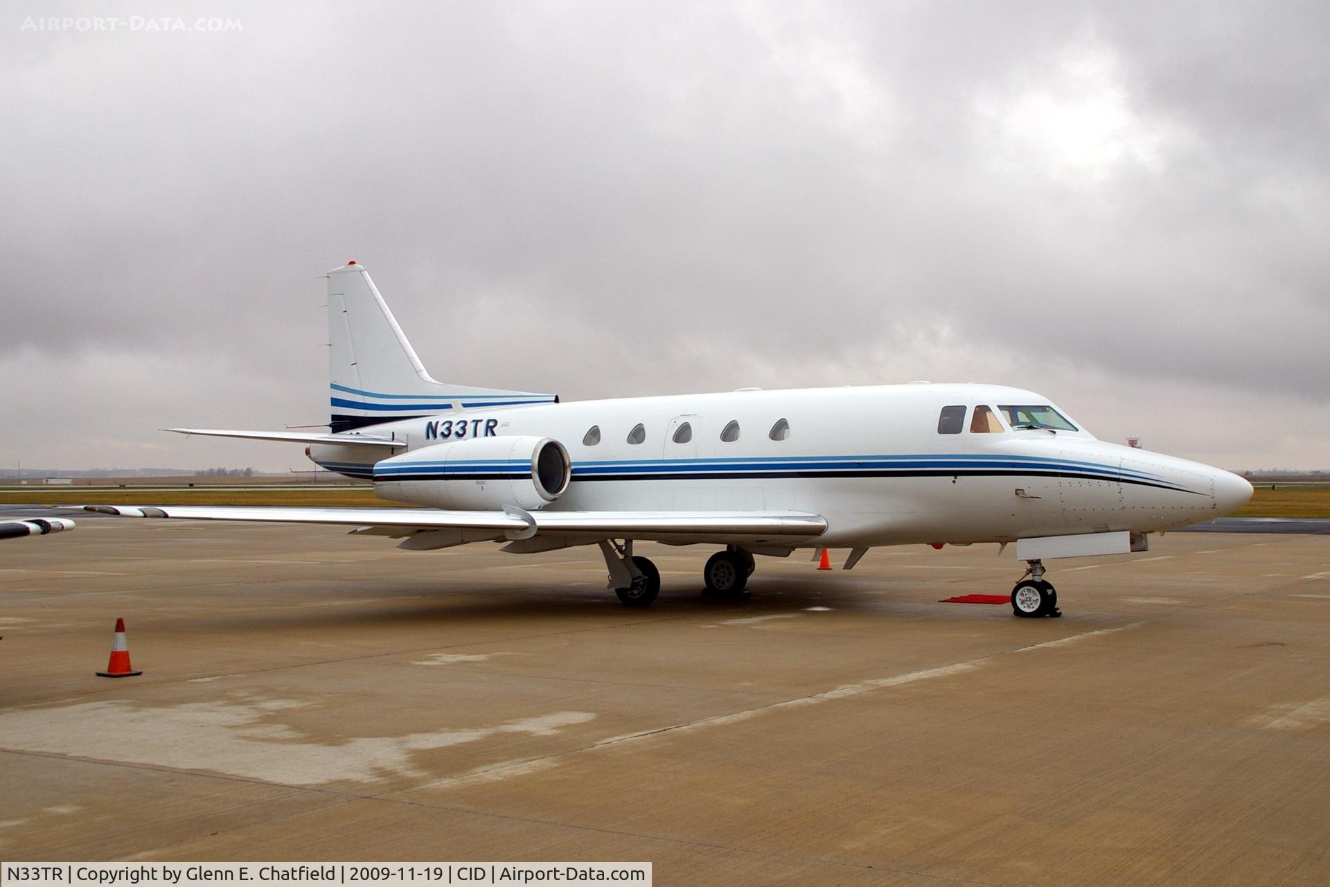 N33TR, 1980 Rockwell International NA-265-65 Sabreliner 65 C/N 465-47, On the Landmark ramp.  Notice windshield modification - no bird cage.