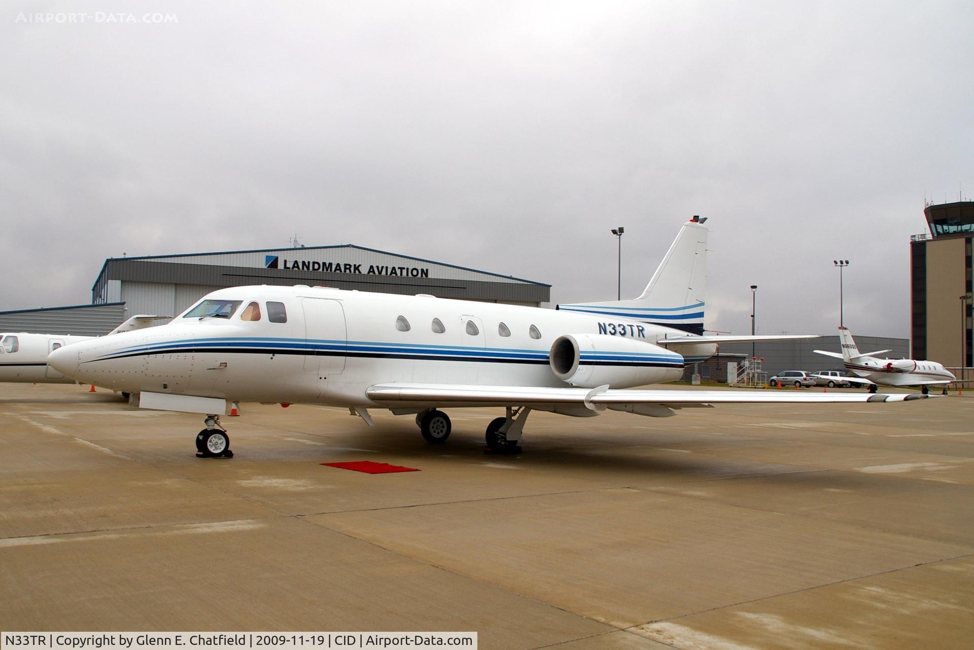 N33TR, 1980 Rockwell International NA-265-65 Sabreliner 65 C/N 465-47, On the Landmark ramp.  Notice windshield modification - no bird cage.