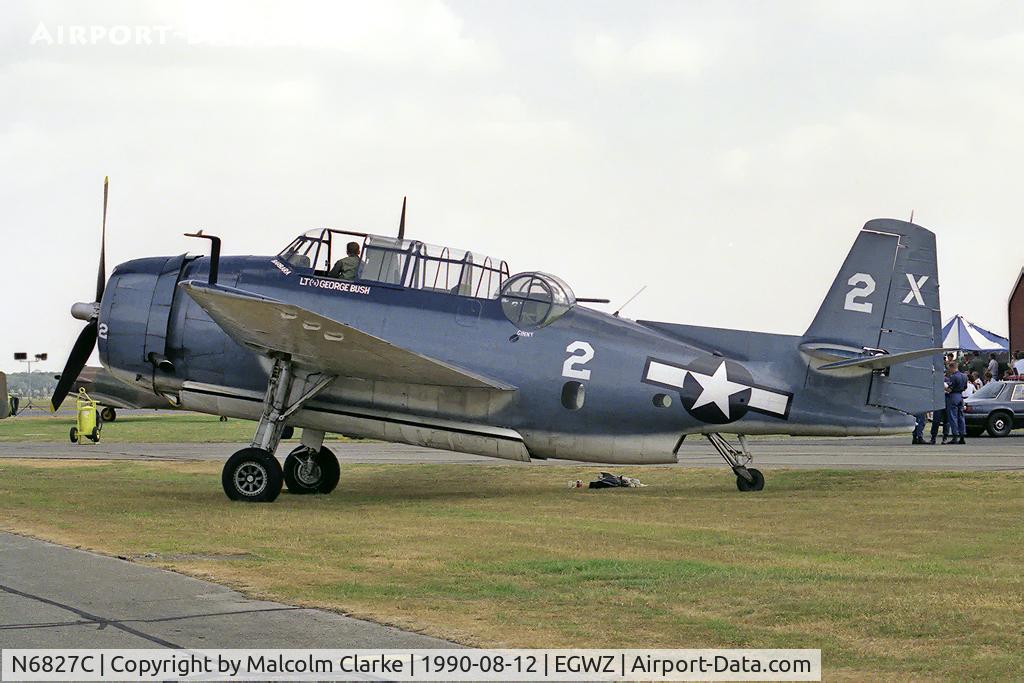 N6827C, 1944 Grumman TBM-3E Avenger C/N 4015, General Motors TBM-3E Avenger. In the colours of Lt George Bush's VT-51 Sqn at Air Tattoo '90, RAF Alconbury