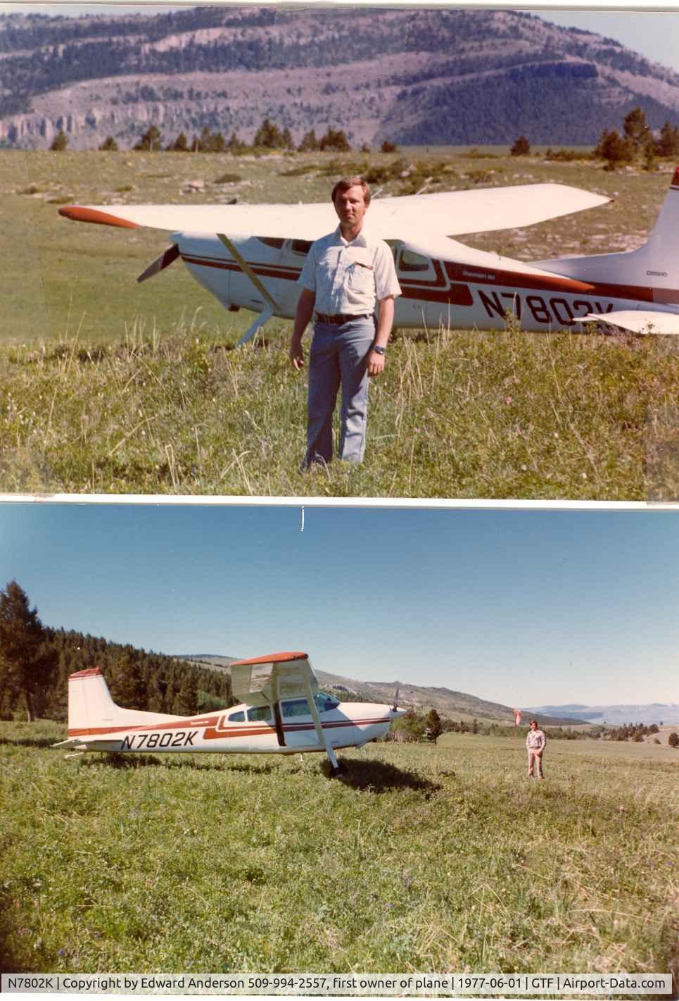 N7802K, 1976 Cessna 180J C/N 18052736, On mountain meadow near Great Falls Montana