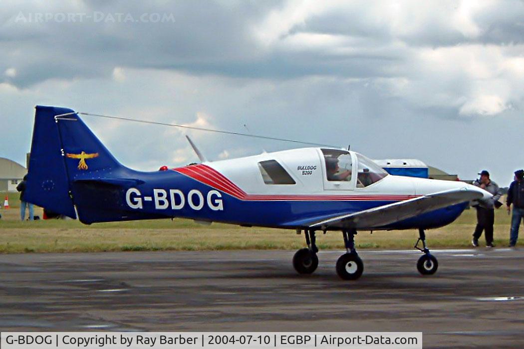 G-BDOG, 1976 Scottish Aviation Bulldog 200 C/N BH200/381, Scottish Aviation SA.120-200 Bulldog [BH200/381] Kemble~G 10/07/2004. Seen at the PFA Fly in 2004 Kemble UK.