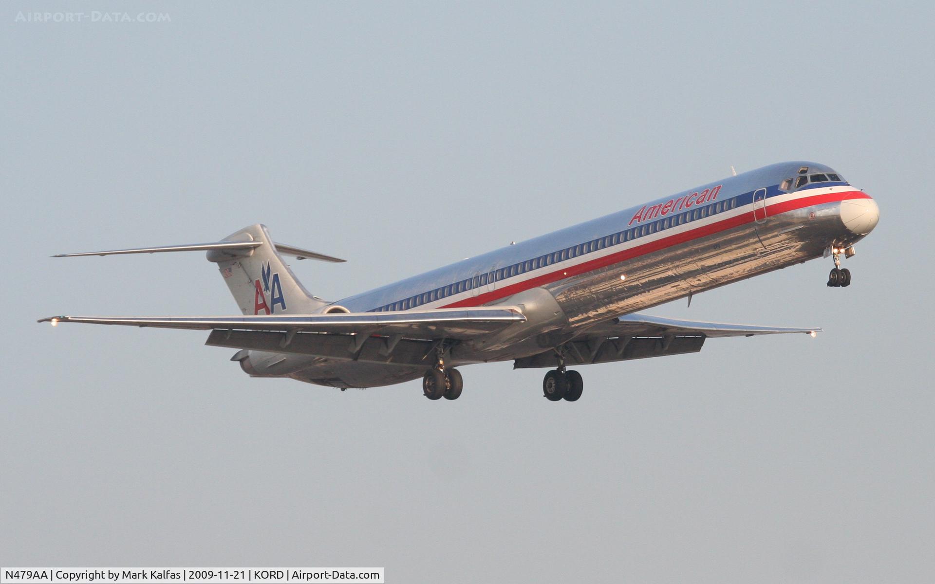 N479AA, 1988 McDonnell Douglas MD-82 (DC-9-82) C/N 49654, American Airlines Mcdonnell Douglas DC-9-82, AAL333 arriving from KLGA, short final 22R KORD.