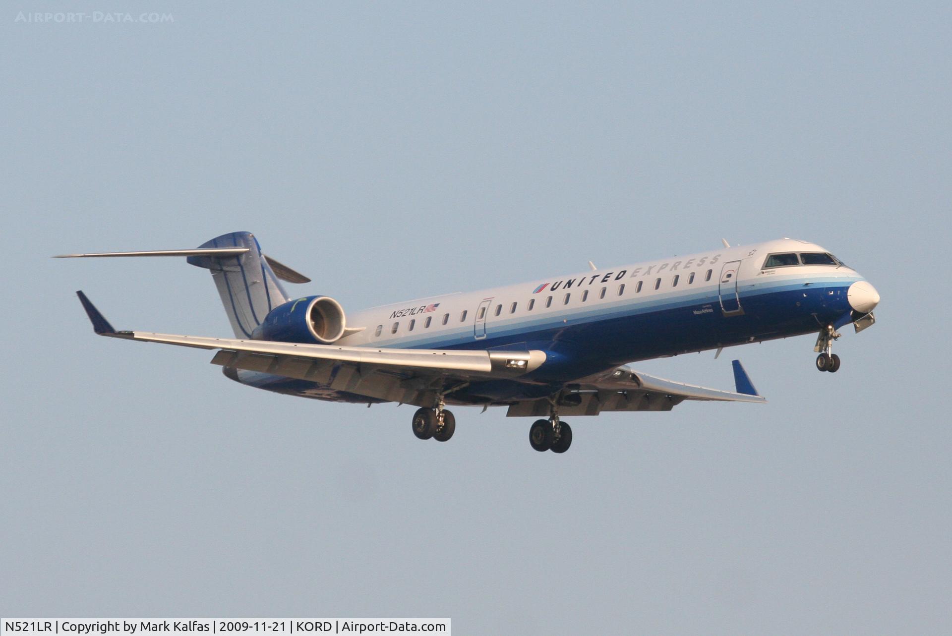 N521LR, 2006 Canadair CL-600 2C10 CRJ-701ER C/N 10261, Mesa Airlines Canadair CL-600-2C10, ASH7257 arriving from KORF, short final 22R KORD.