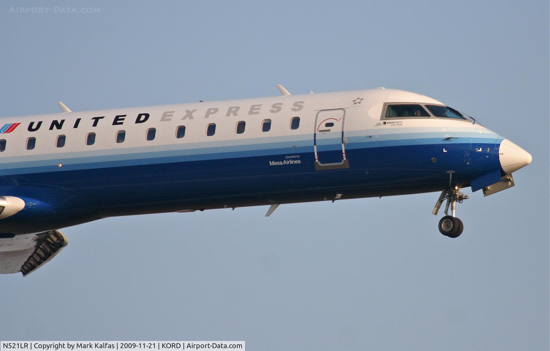 N521LR, 2006 Canadair CL-600 2C10 CRJ-701ER C/N 10261, Mesa Airlines Canadair CL-600-2C10, ASH7257 arriving from KORF, short final 22R KORD.
