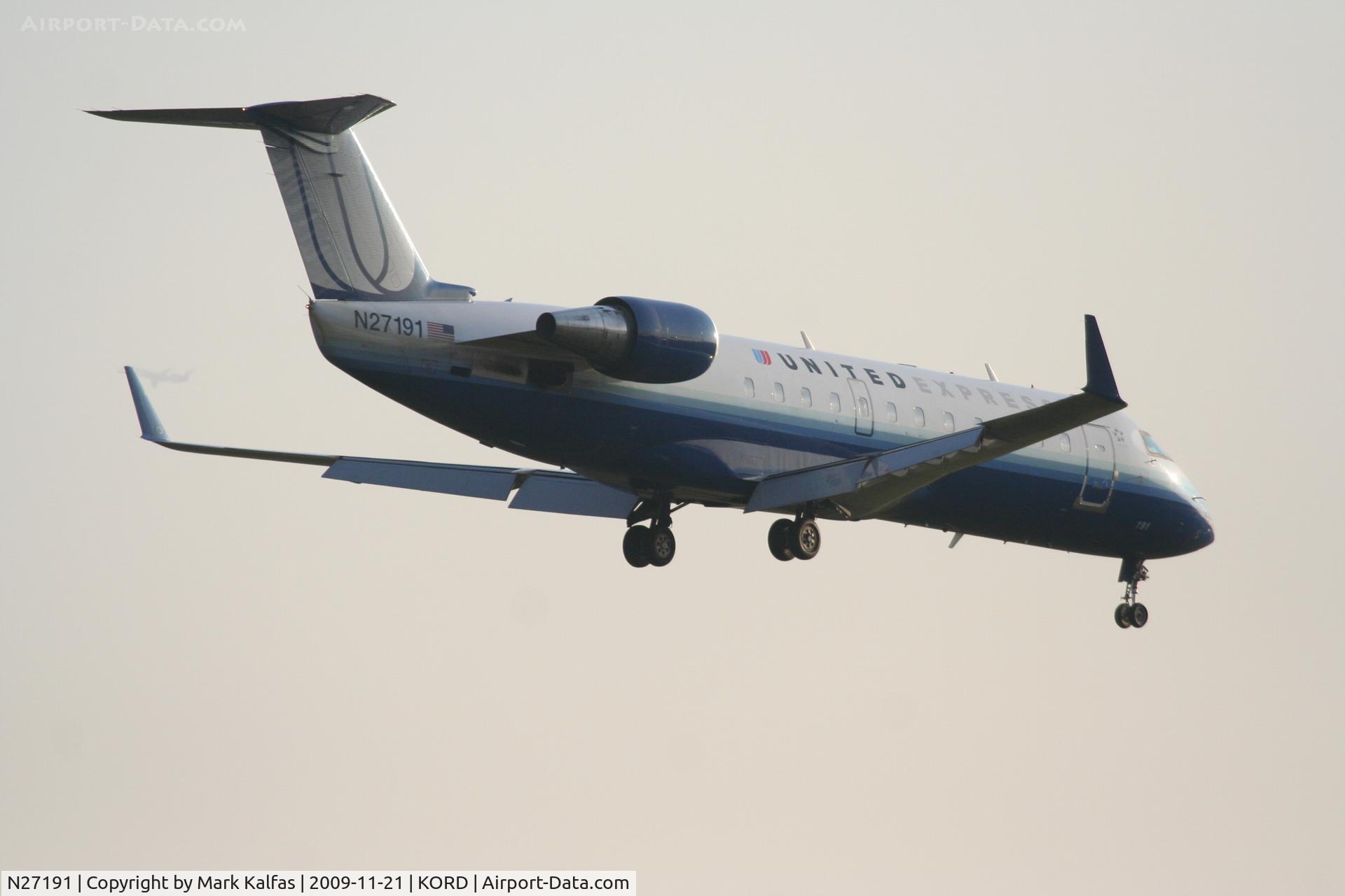 N27191, 1997 Canadair CRJ-200LR (CL-600-2B19) C/N 7191, American Eagle EMB-135KL, EGF4190 arriving from KDSM, short final 22R KORD.