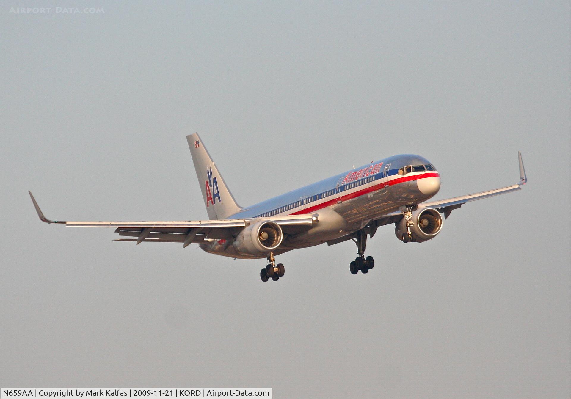 N659AA, 1992 Boeing 757-223 C/N 24617, American Airlines Boeing 757-223. AAL1779 arriving from KMIA, short final 22R KORD