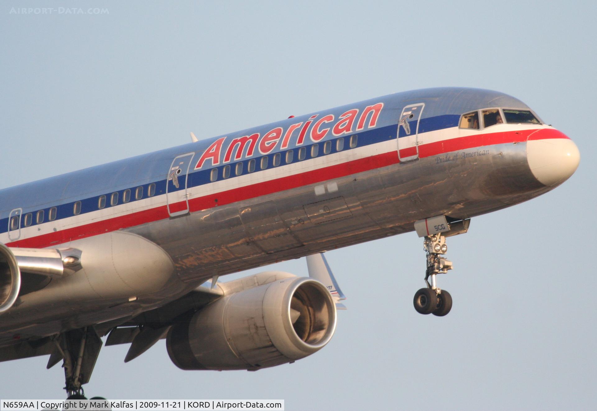 N659AA, 1992 Boeing 757-223 C/N 24617, American Airlines Boeing 757-223. AAL1779 arriving from KMIA, short final 22R KORD