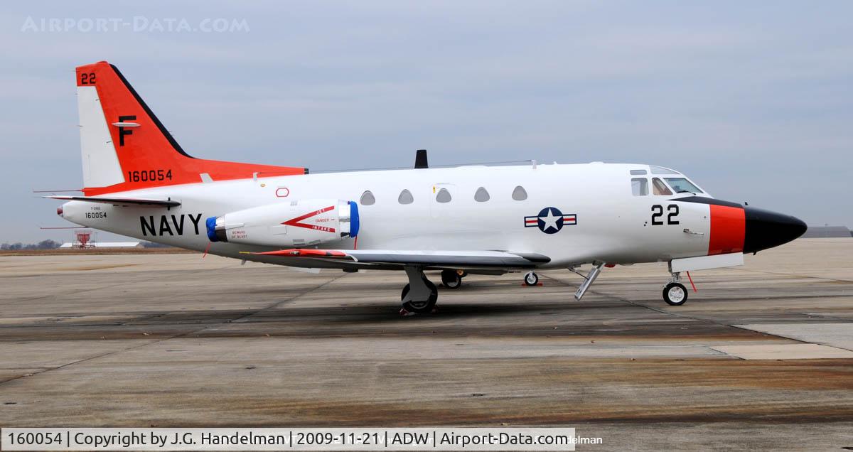 160054, North American Rockwell CT-39G Sabreliner C/N 306-104, at NAF Washington on a cloudy day