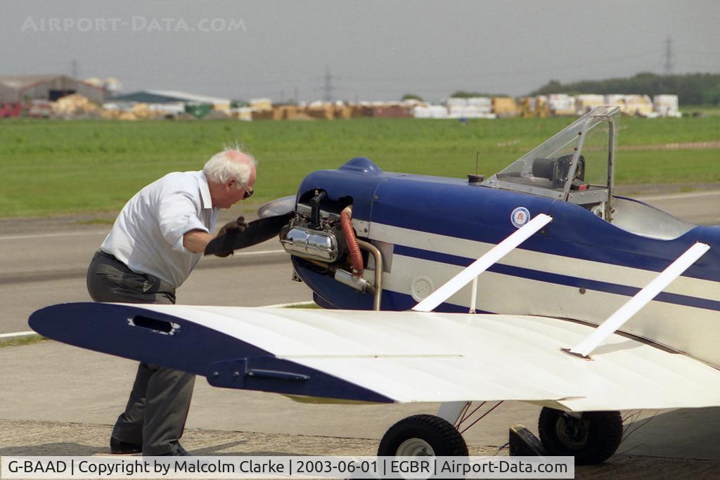 G-BAAD, 1973 Evans VP-1 Volksplane C/N PFA 1540, Evans VP-1 at Breighton Airfield, UK.