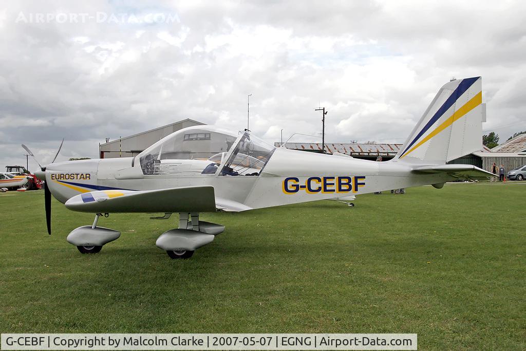 G-CEBF, 2006 Aerotechnik EV-97A Eurostar C/N PFA 315A-14525, Evektor Aerotechnik EV-97A Eurostar at Bagby Airfield, UK.