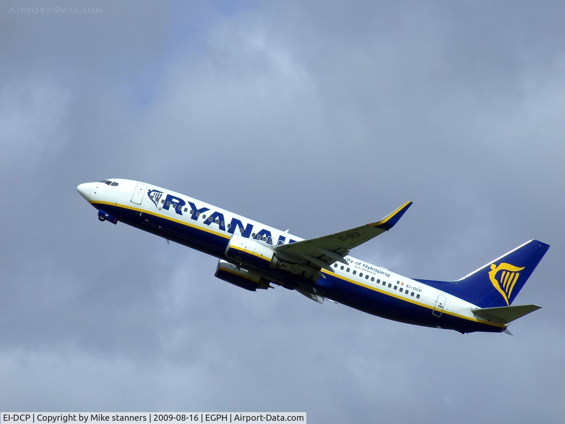 EI-DCP, 2004 Boeing 737-8AS C/N 33810, Edinburgh based Ryanair B737-800 lifts off from runway 24 for another sortie