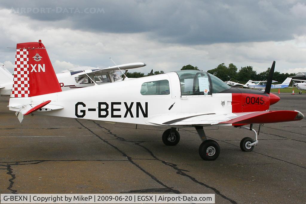 G-BEXN, 1977 Grumman American AA-1C Lynx C/N AA1C-0045, Painted in a mock US Navy colour scheme.