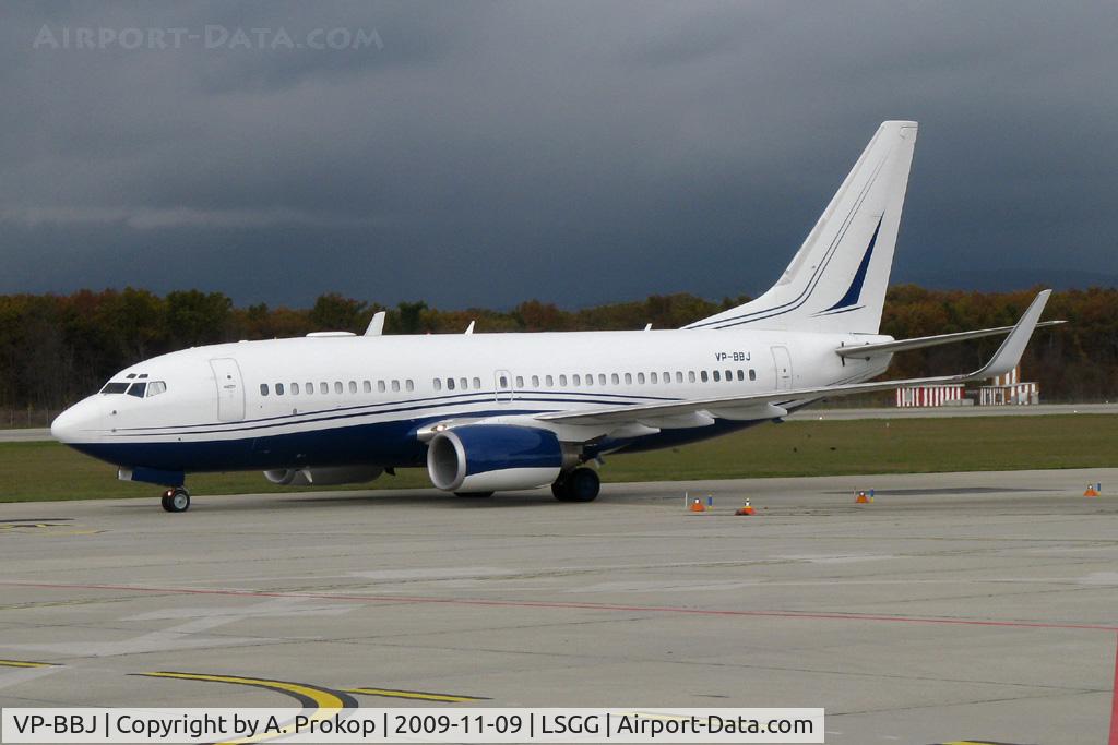 VP-BBJ, 1998 Boeing 737-72U C/N 29273, Seen intaxiing in Geneva