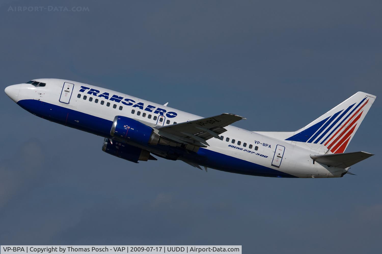 VP-BPA, 1991 Boeing 737-5K5 C/N 25037, Transaero Airlines