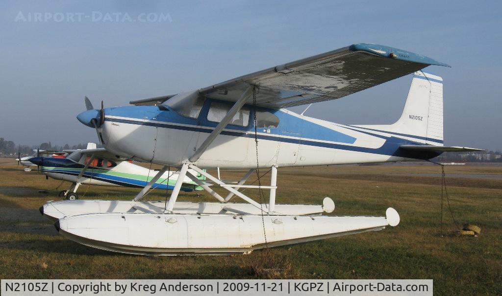 N2105Z, 1962 Cessna 180F C/N 18051205, Looks like this Cessna 180F is parked for the winter.