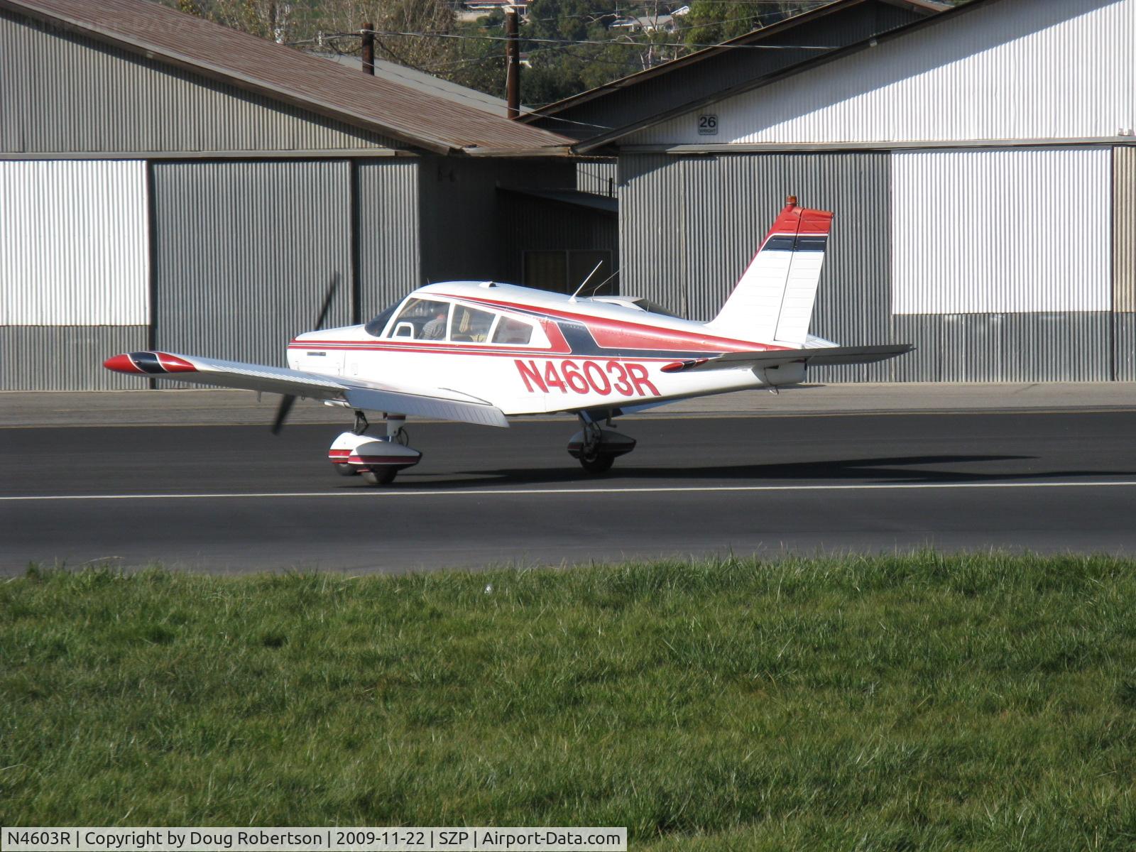N4603R, 1965 Piper PA-28-140 Cherokee C/N 28-21351, 1965 Piper PA-28-140 CHEROKEE, Lycoming O-320-E2A 150 Hp, taxi off Rwy 22 after landing