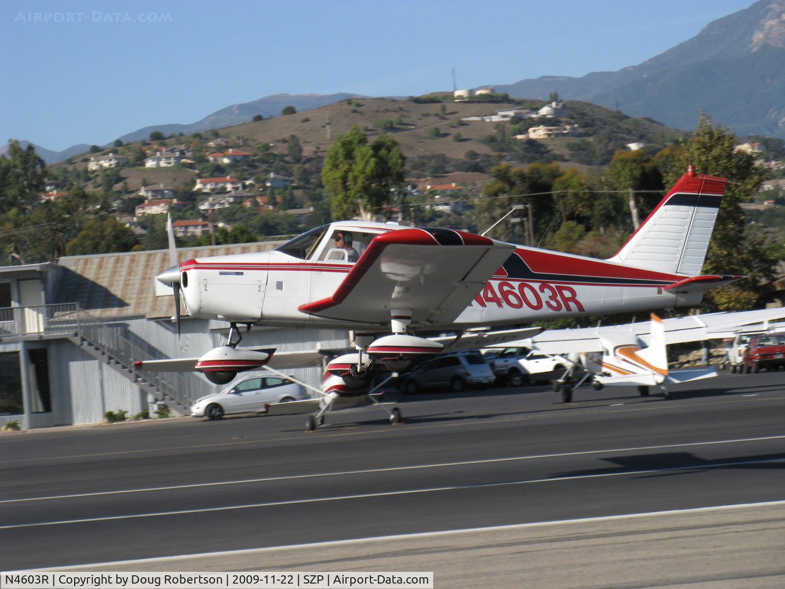 N4603R, 1965 Piper PA-28-140 Cherokee C/N 28-21351, 1965 Piper PA-28-140 CHEROKEE, Lycoming O-320-E2A 150 Hp, takeoff climb Rwy 22. My bad, Herm.