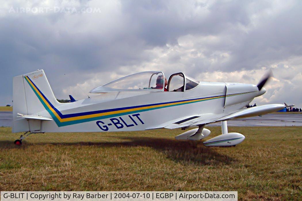 G-BLIT, 1986 Thorp T-18C Tiger C/N PFA 076-10550, Thorp T-18CW Tiger [PFA 076-10550] Kemble~G 10/07/2004. Seen at the PFA Fly in 2004 Kemble UK.