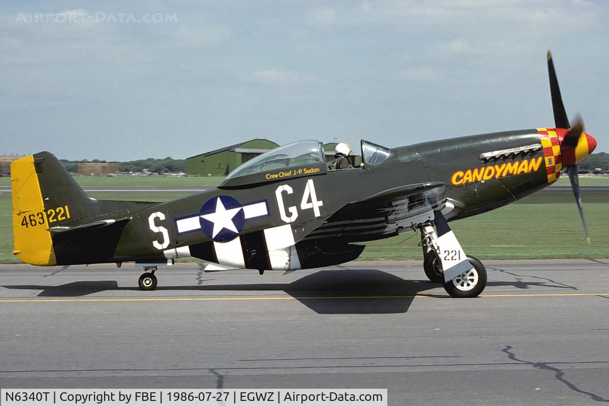 N6340T, 1944 North American P-51D Mustang C/N 122-39608, Candyman taxying at RAF Alconbury