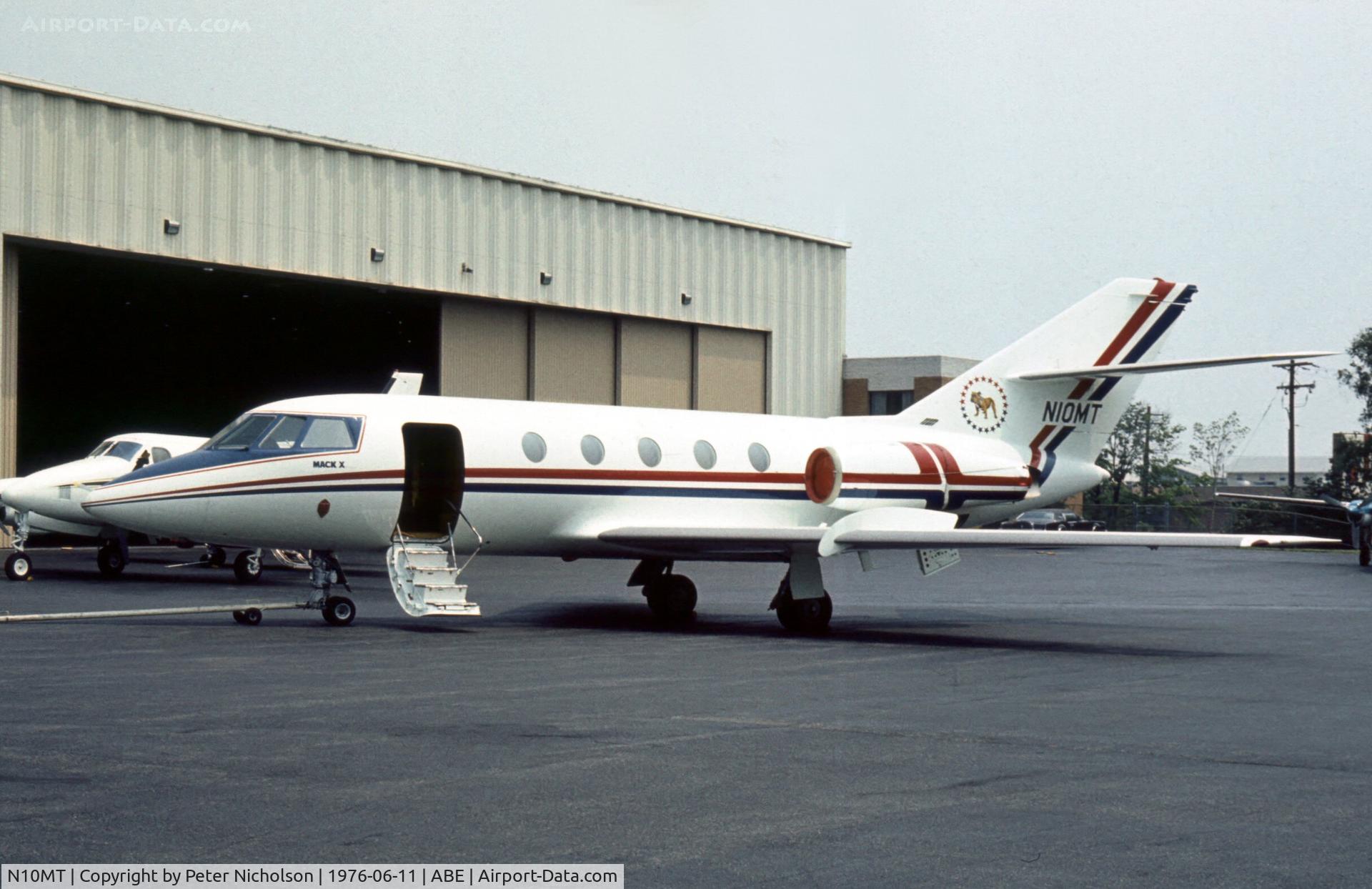 N10MT, 1970 Dassault Falcon (Mystere) 20F C/N 239, Falcon 20F seen at Allentown in the Summer of 1976.