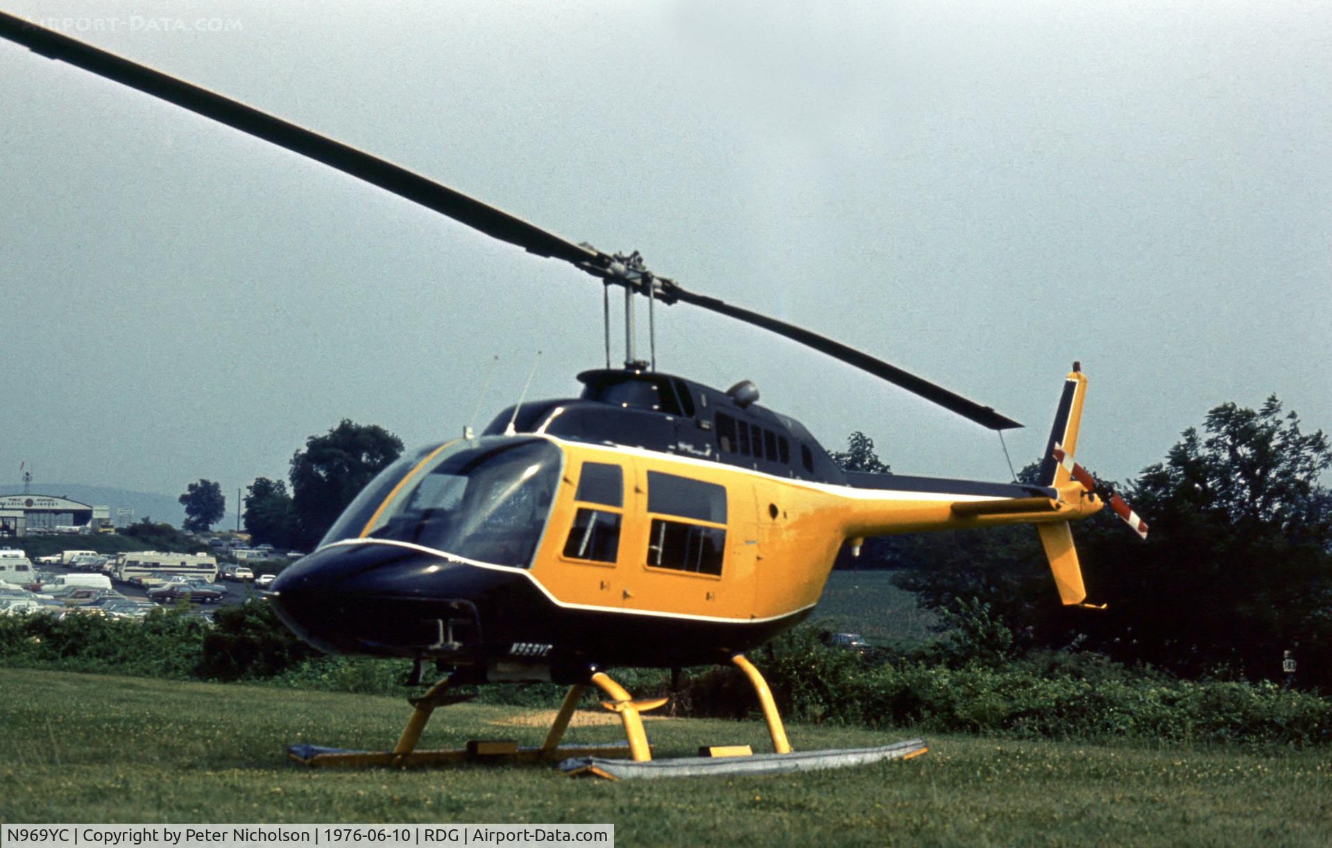 N969YC, Bell 206B JetRanger II C/N 1427, This JetRanger II was present at the 1976 Reading Airshow.