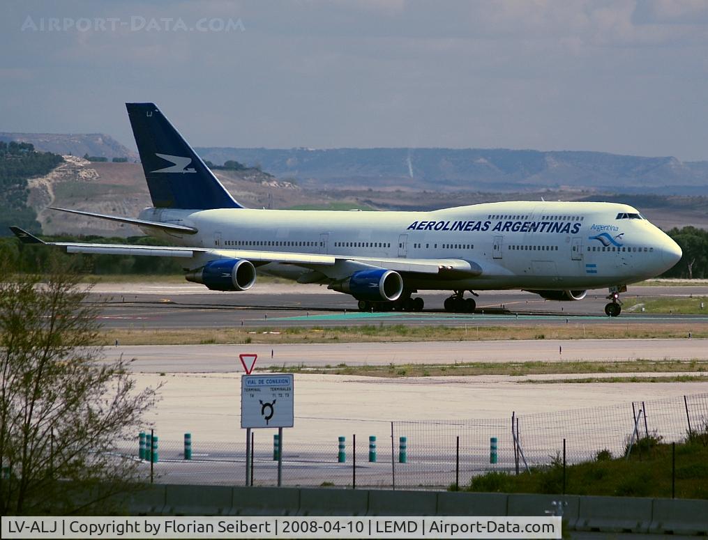 LV-ALJ, 1992 Boeing 747-475 C/N 25422, just landed