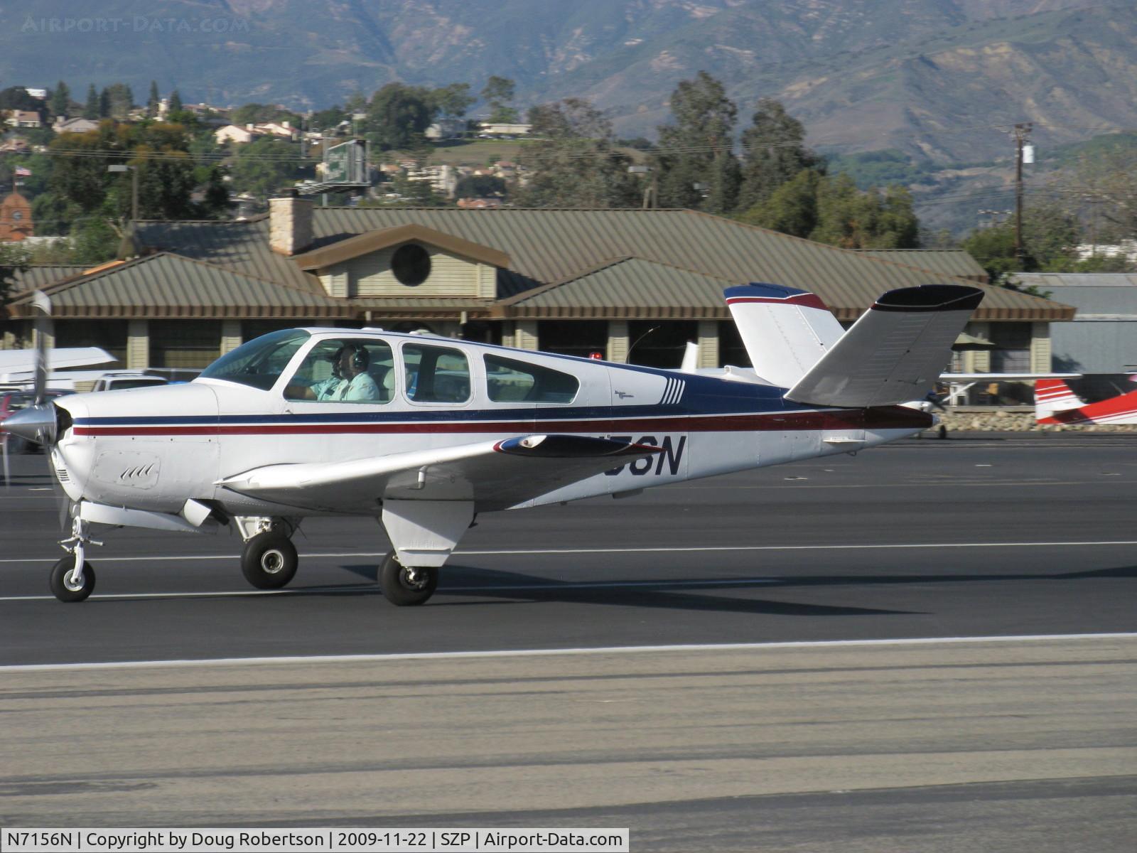 N7156N, 1968 Beech V35A Bonanza C/N D-8687, 1968 Beech V35A BONANZA, Continental IO-520-B 285 Hp, takeoff roll Rwy 22