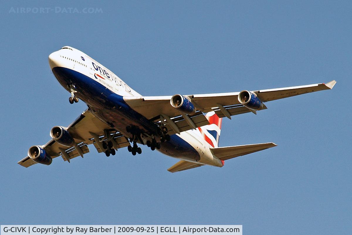 G-CIVK, 1997 Boeing 747-436 C/N 25818, Boing 747-436 [25818] (British Airways) Home~G 25/09/2009. Wears 