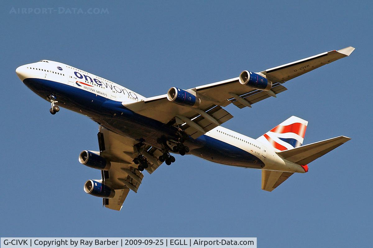 G-CIVK, 1997 Boeing 747-436 C/N 25818, Boing 747-436 [25818] (British Airways) Home~G 25/09/2009. Wears 