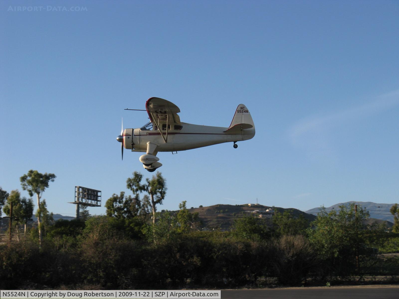 N5524N, 1943 Howard Aircraft DGA-15P C/N 890, 1943 Howard DGA-15P 'Mr. Hooligan', P&W R-985 450 Hp, on final Rwy 22