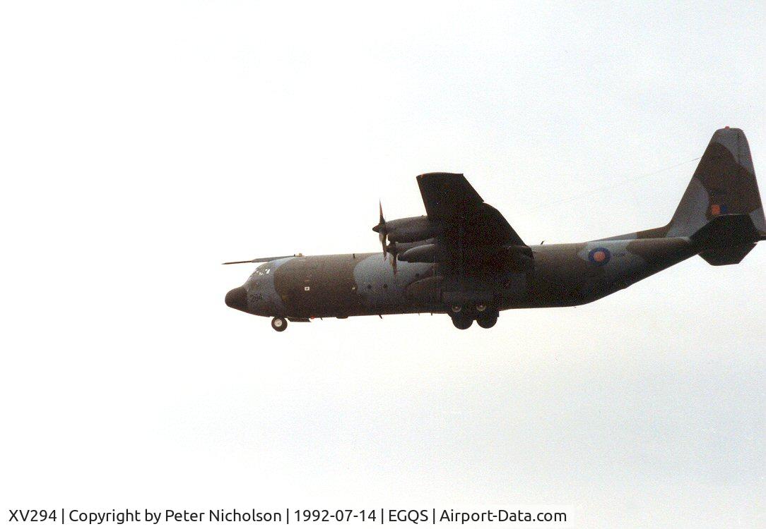 XV294, 1966 Lockheed C-130K Hercules C.3 C/N 382-4259, Hercules C.3 of Lyneham Transport Wing on final approach to Lossiemouth in the Summer of 1992.