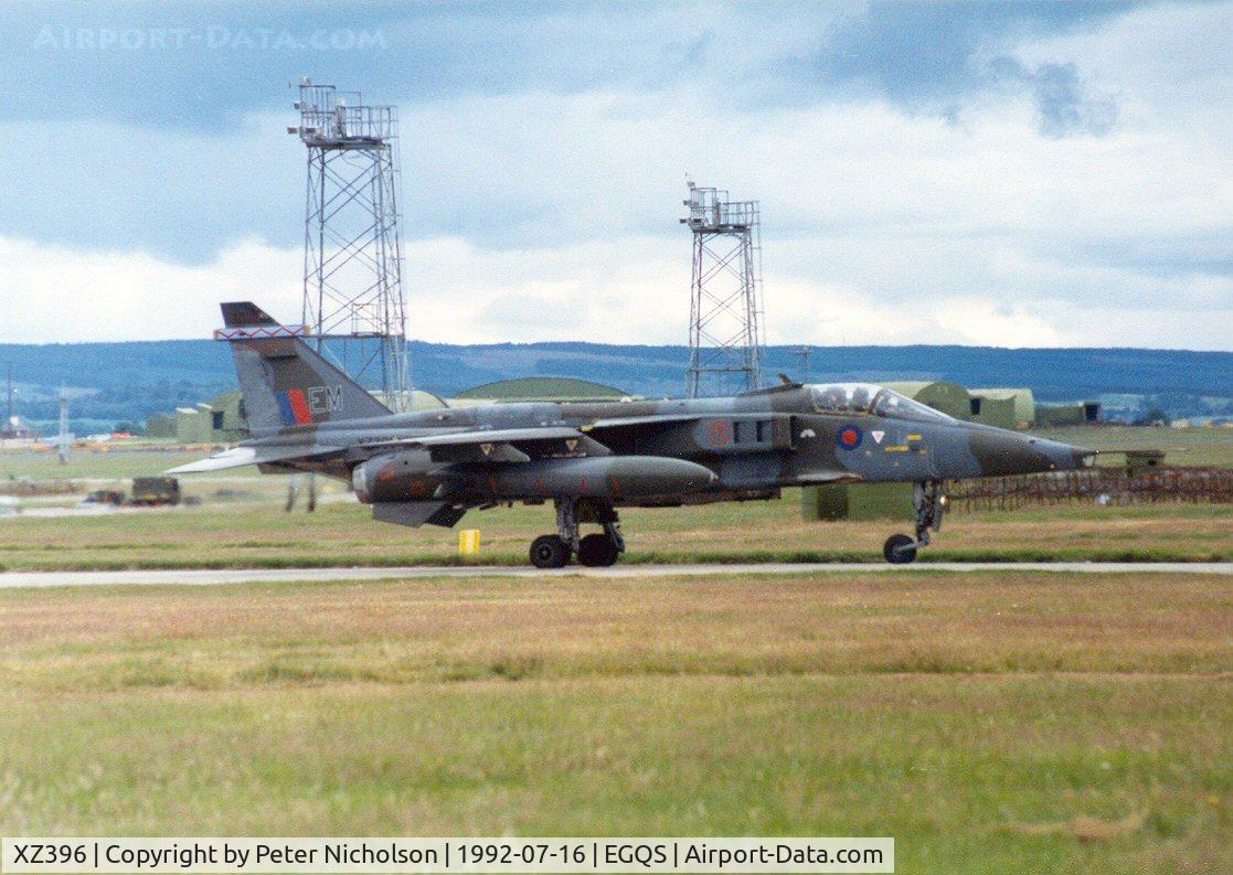 XZ396, 1977 Sepecat Jaguar GR.1A C/N S.161, Jaguar GR.1A of 6 Squadron preparing for take-off at Lossiemouth in the Summer of 1992.