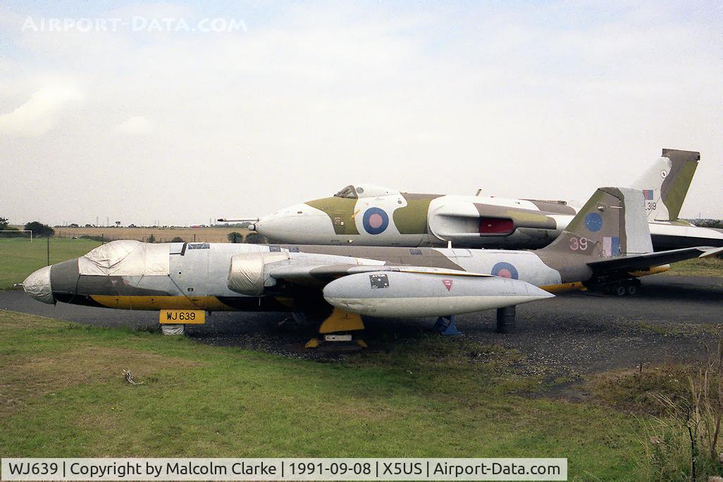 WJ639, English Electric Canberra TT.18 C/N HP-206B, English Electric Canberra TT18 at the North East Aircraft Museum, Usworth, UK in 1991.