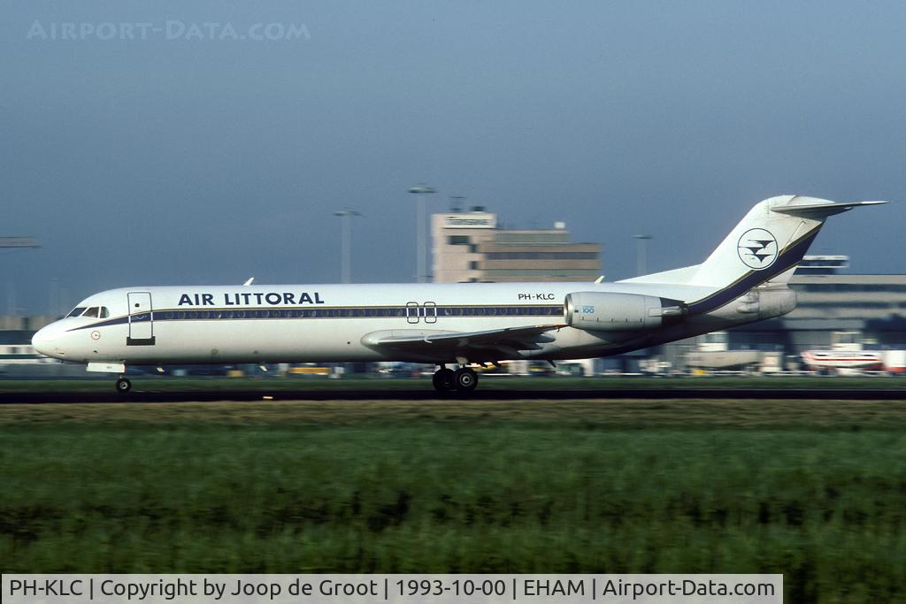 PH-KLC, 1989 Fokker 100 (F-28-0100) C/N 11268, the KLM F100s were temporarily leased to Air Littoral during the early nineties.
