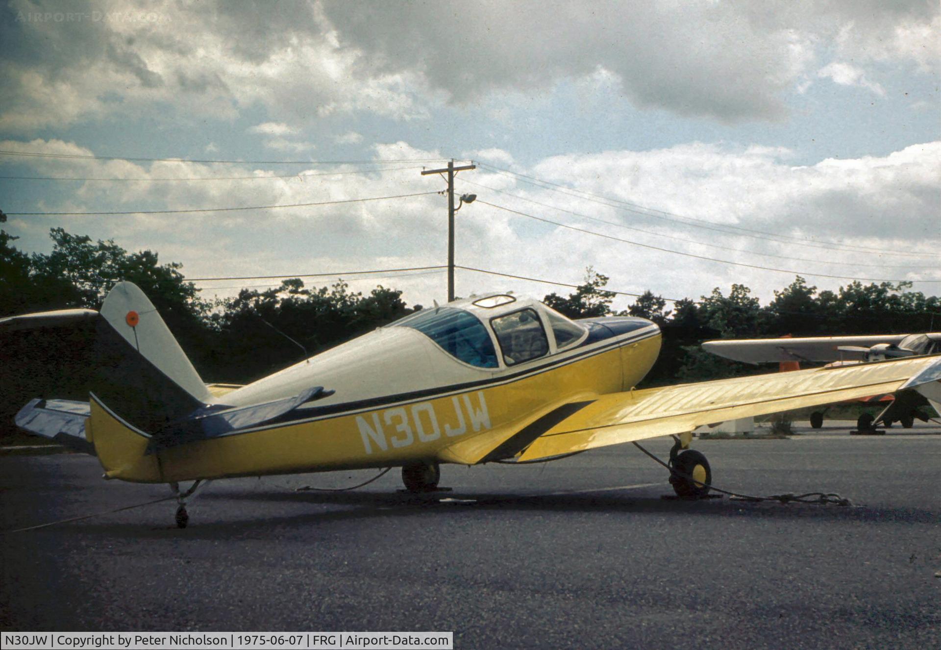N30JW, 1946 Globe GC-1B Swift C/N 1022, Globe Swift seen parked at Republic Airport in the Summer of 1975.