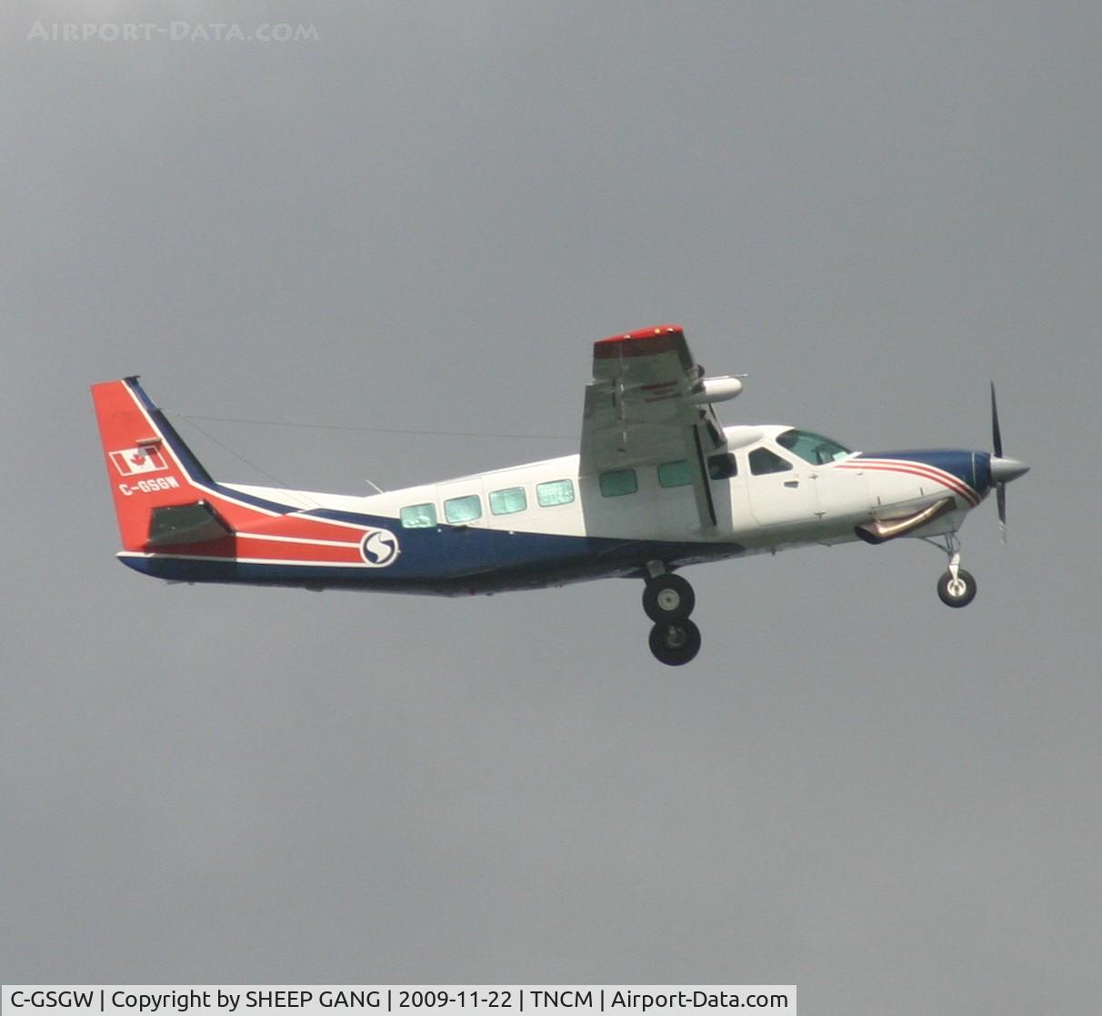 C-GSGW, 1997 Cessna 208B Grand Caravan C/N 208B0646, Departing tncm to the south