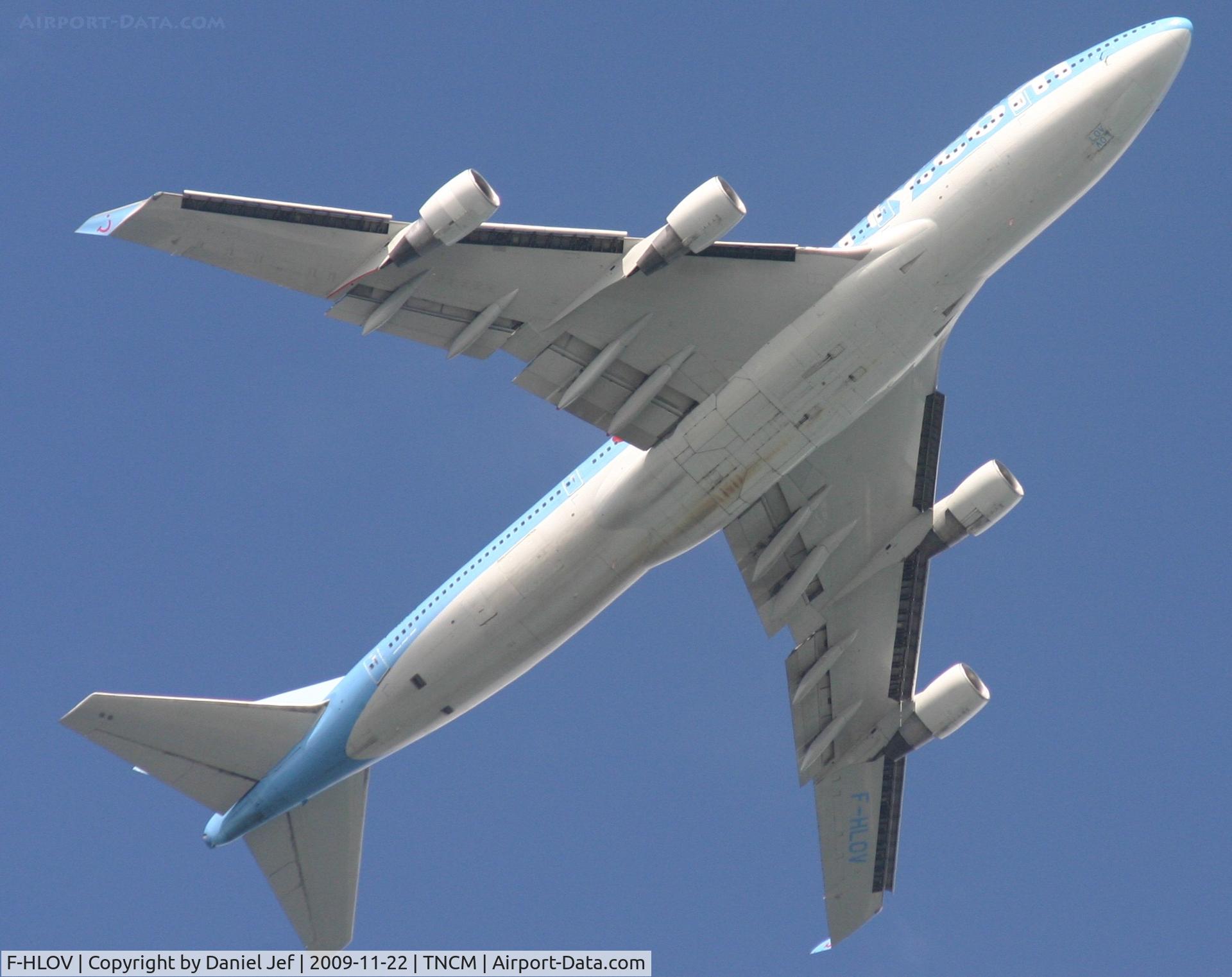 F-HLOV, 1992 Boeing 747-422 C/N 25379, corsair making there outbound leg over the NDB PJM