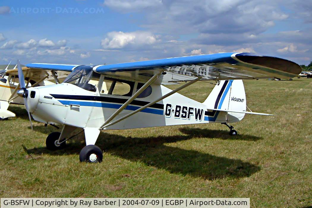 G-BSFW, 1948 Piper PA-15 Vagabond Vagabond C/N 15-273, Piper PA-15 Vagabond [15-273] Kemble~G 09/07/2004. Seen at the PFA Fly in 2004 Kemble UK.
