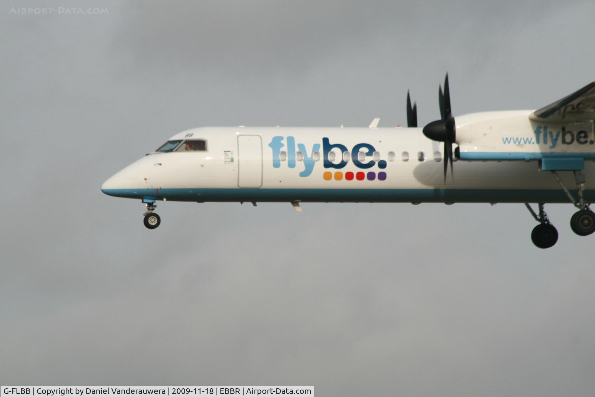 G-FLBB, 2009 De Havilland Canada DHC-8-402Q Dash 8 C/N 4255, Arrival of flight BE593 to RWY 25L