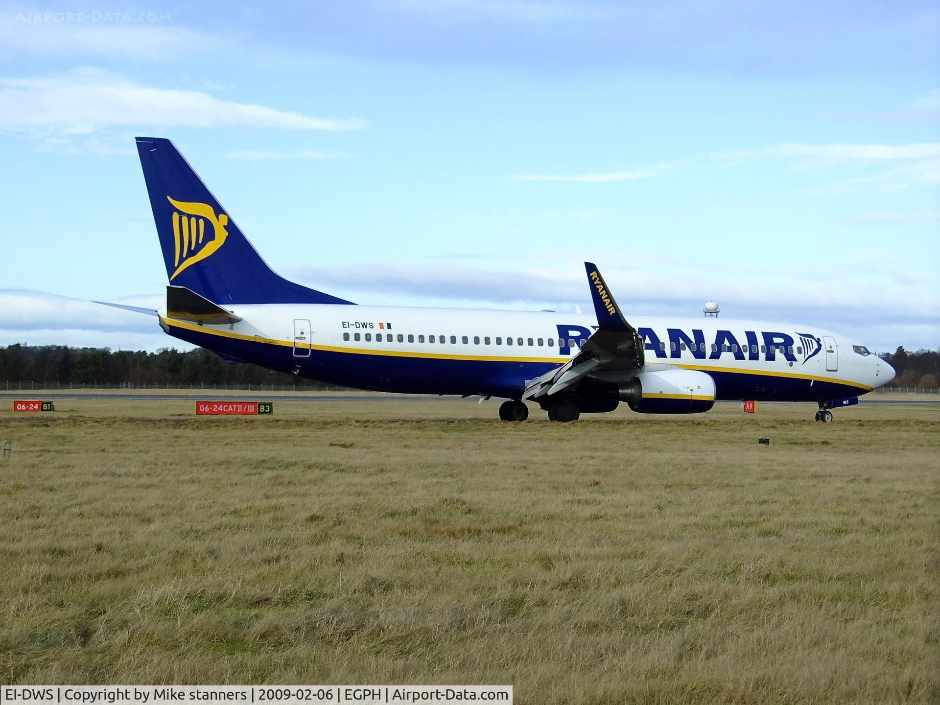 EI-DWS, 2007 Boeing 737-8AS C/N 33625, Ryanair Boeing 737-8AS At EDI