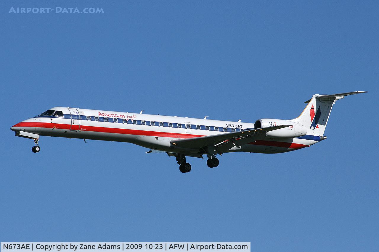 N673AE, 2004 Embraer ERJ-145LR (EMB-145LR) C/N 145797, Landing at Alliance Fort Worth