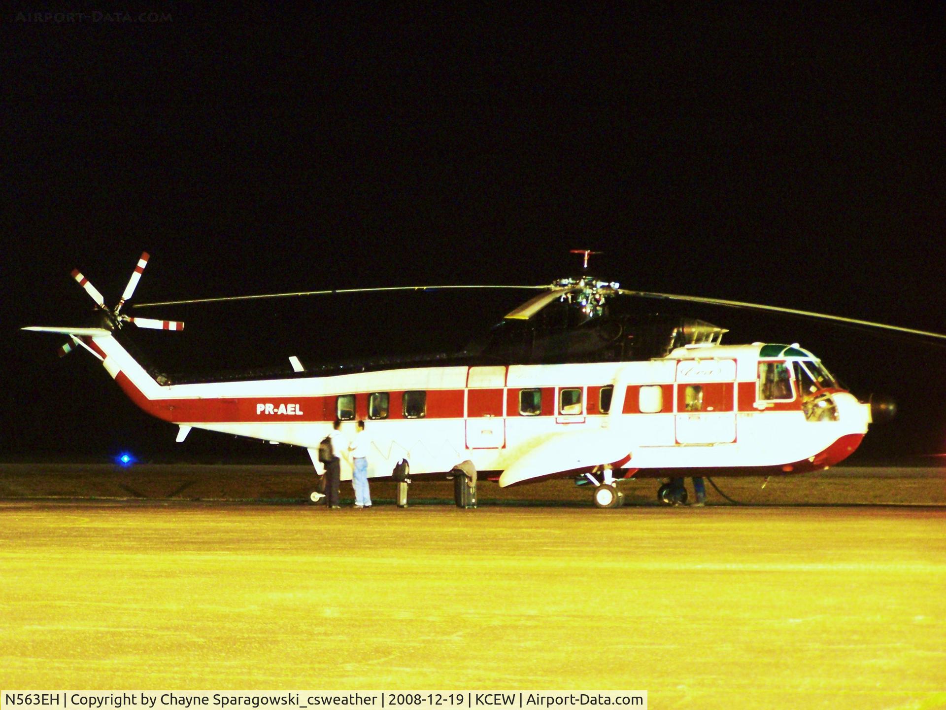 N563EH, 1978 Sikorsky S-61N C/N 61808, A Sikorsky helicopter. After some research, I found this aircraft had a previous tail number of N563EH, and was en route from Lake Charles, LA, to Brazil. The tail number was canceled on 12/15/08 (due to the aircraft being exported out of the U.S.).