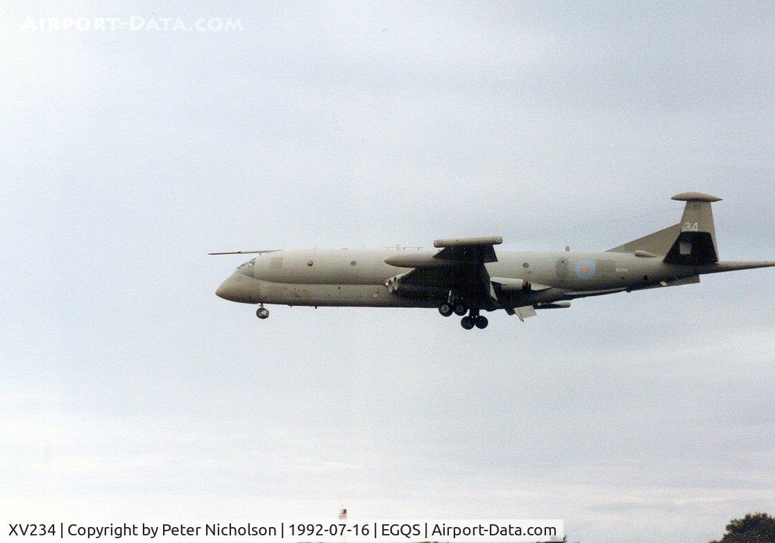 XV234, Hawker Siddeley Nimrod MR.2 C/N 8009, Nimrod MR.2 of the Kinloss Strike Wing seen at Lossiemouth in the Summer of 1992.
