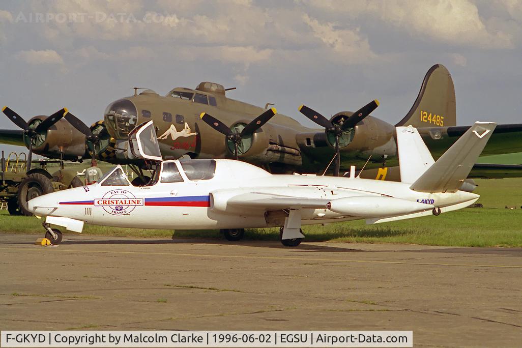 F-GKYD, Fouga CM-170 Magister C/N 172, Fouga CM-170R Magister. At Duxford's Classic Jet & Fighter Display in 1996.