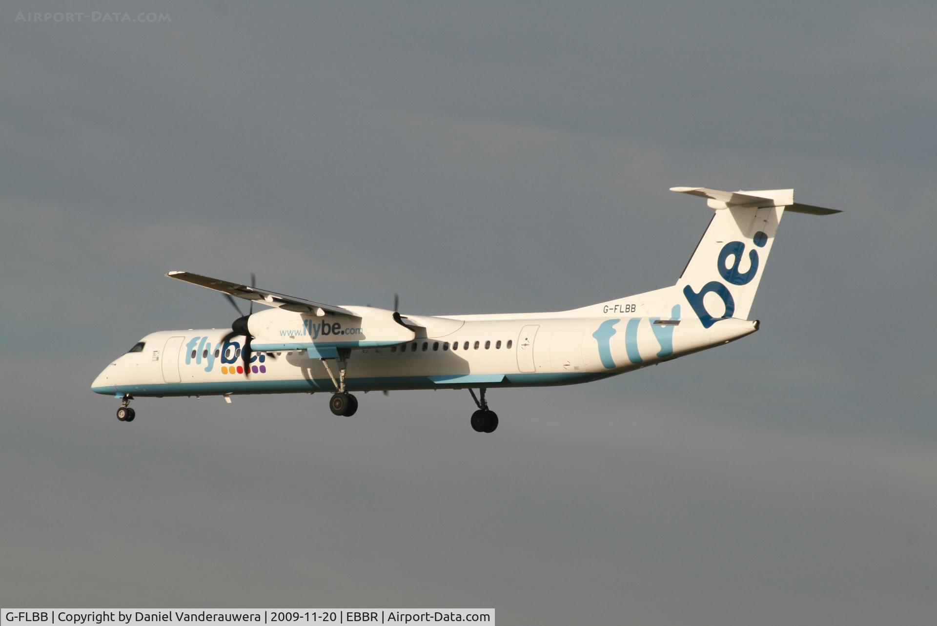 G-FLBB, 2009 De Havilland Canada DHC-8-402Q Dash 8 C/N 4255, Flight LH4602 is descending to RWY 25L