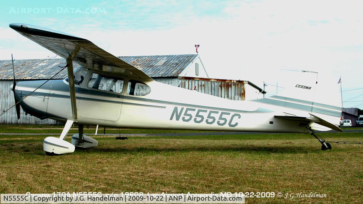 N5555C, 1950 Cessna 170A C/N 19608, Sunset at Annapolis' Lee Airport
